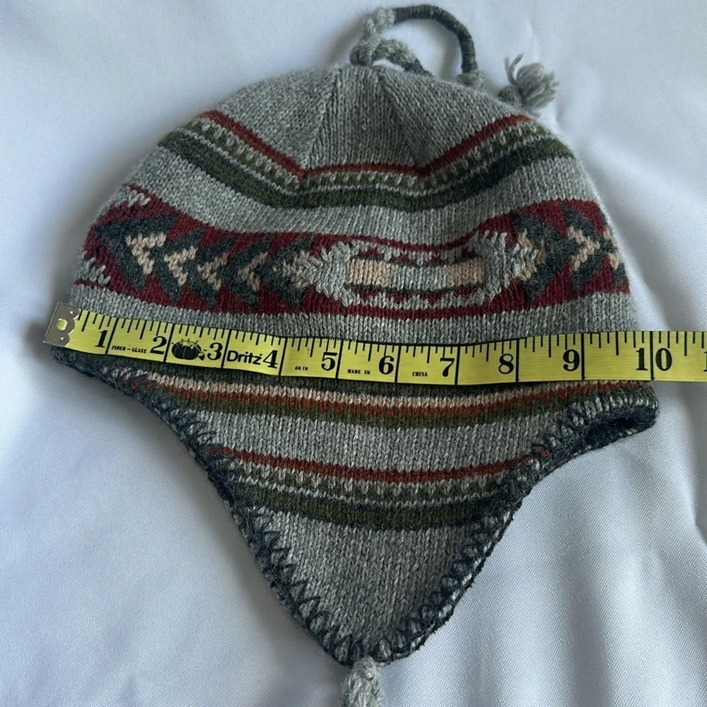 Dorfman Pacific Co. DPC Grey Red Green Tan Wool Blend Knit Hat Beanie OS